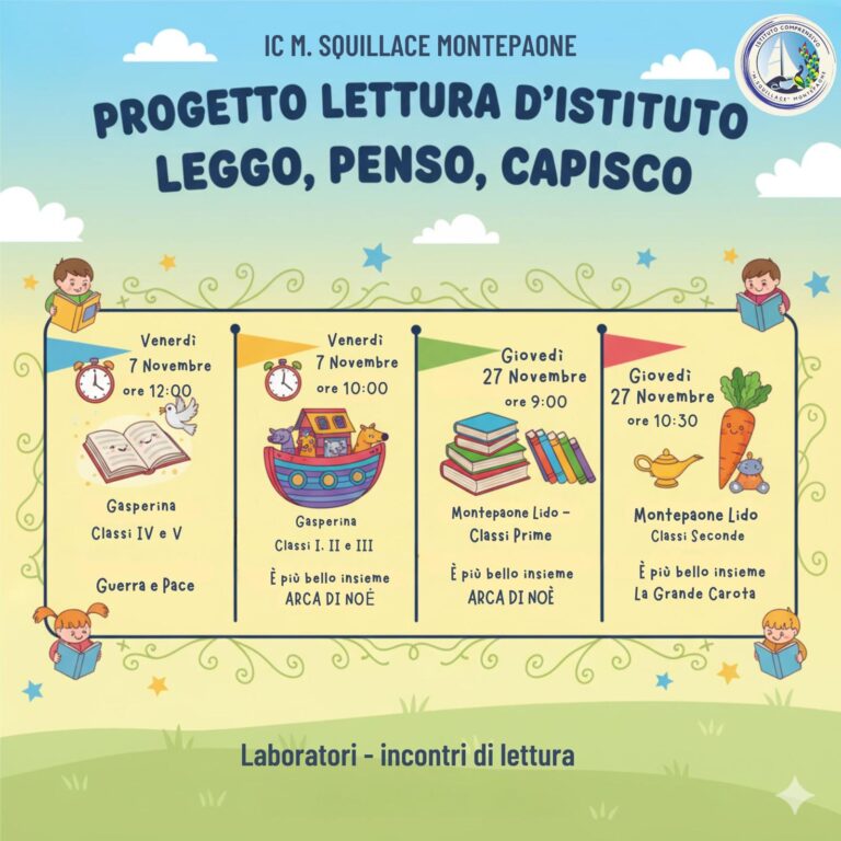 PROGETTO DI ISTITUTO “Leggo, penso, capisco!”.